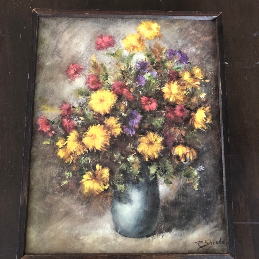 R. Shield Still Life Oil Painting